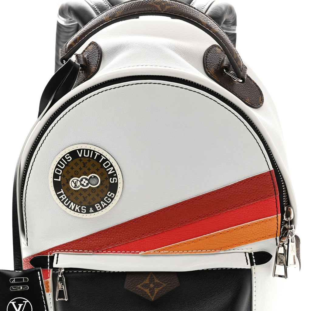 Calfskin Monogram LV Airline Palm Springs Backpack PM White