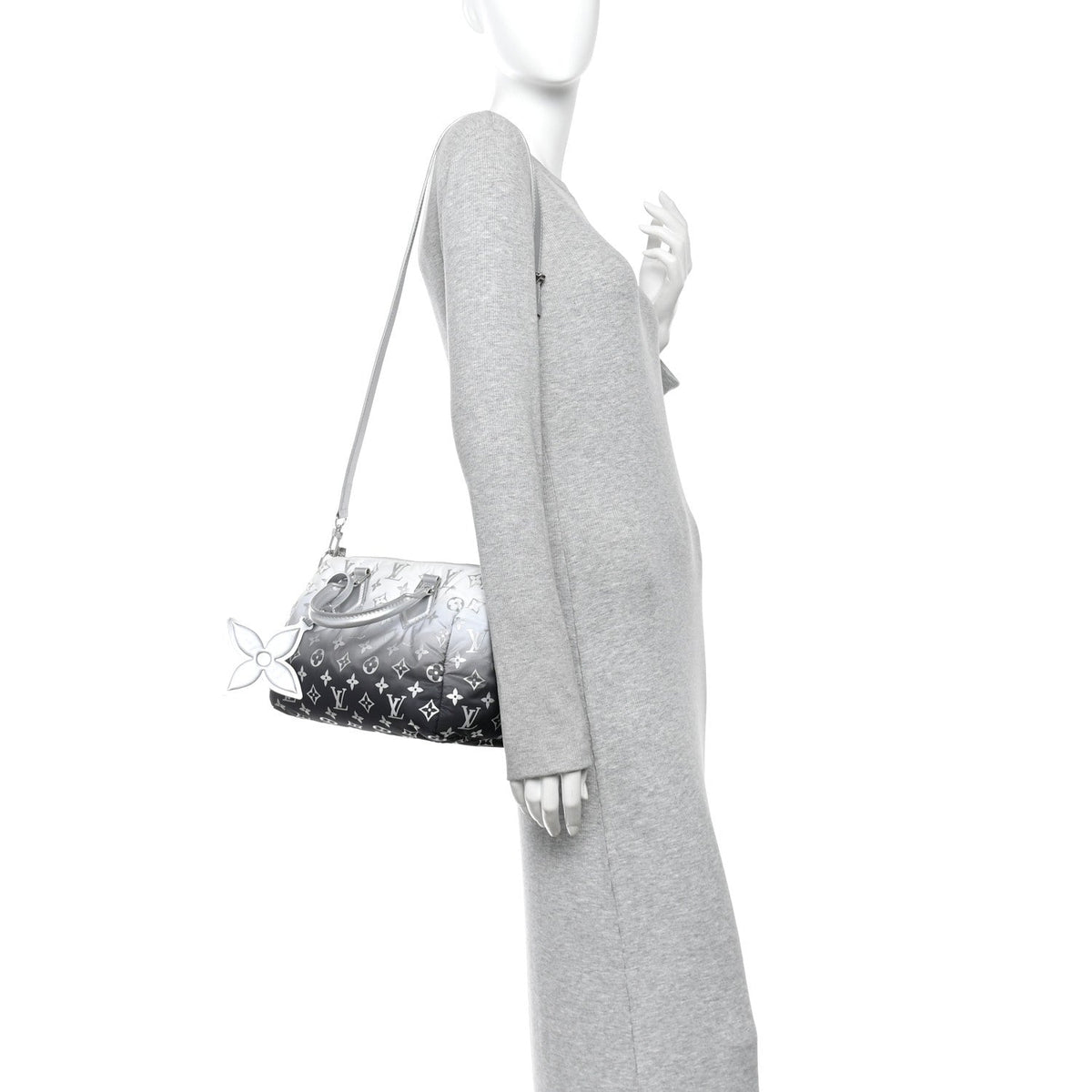 Nylon Monogram Gradient LV Snow Speedy Bandouliere 25 Frost