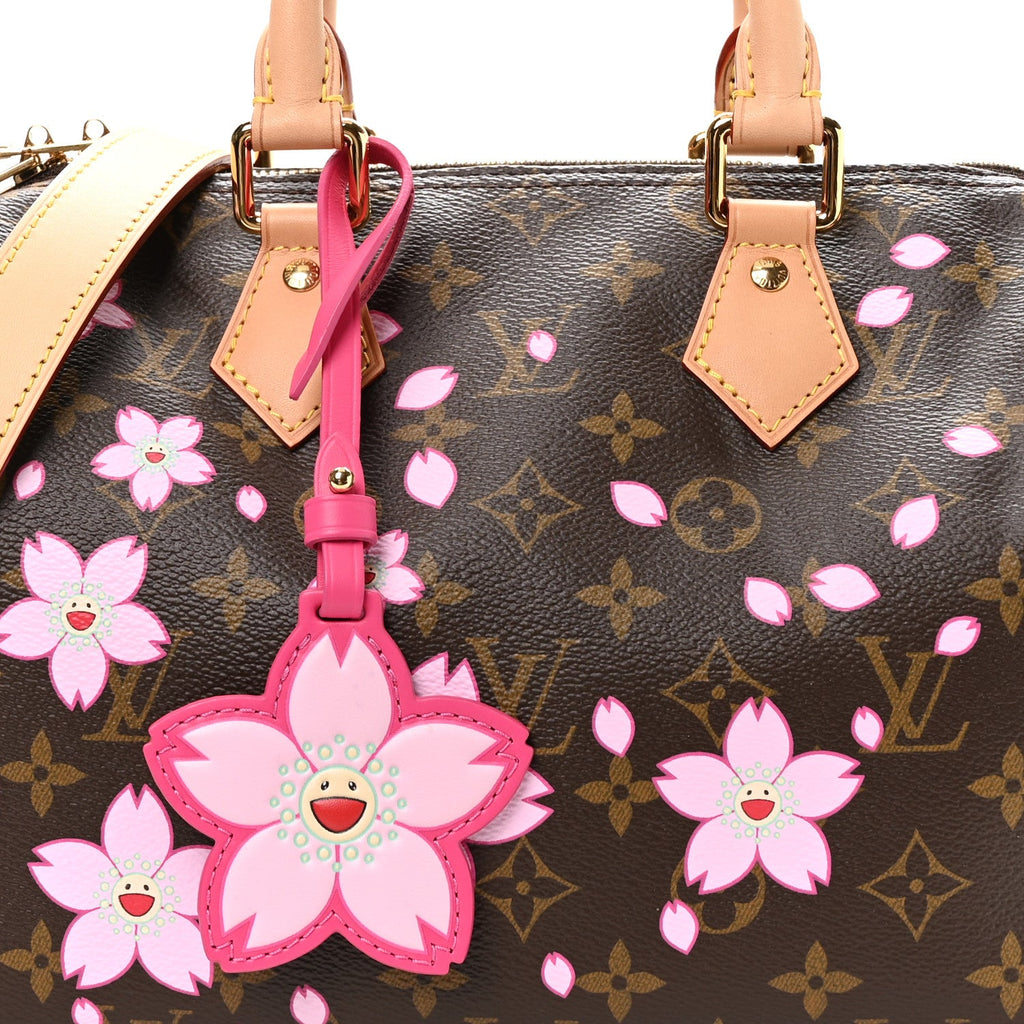 LV X TM Monogram Cherry Blossom Speedy Bandouliere 25 Sakura Brown