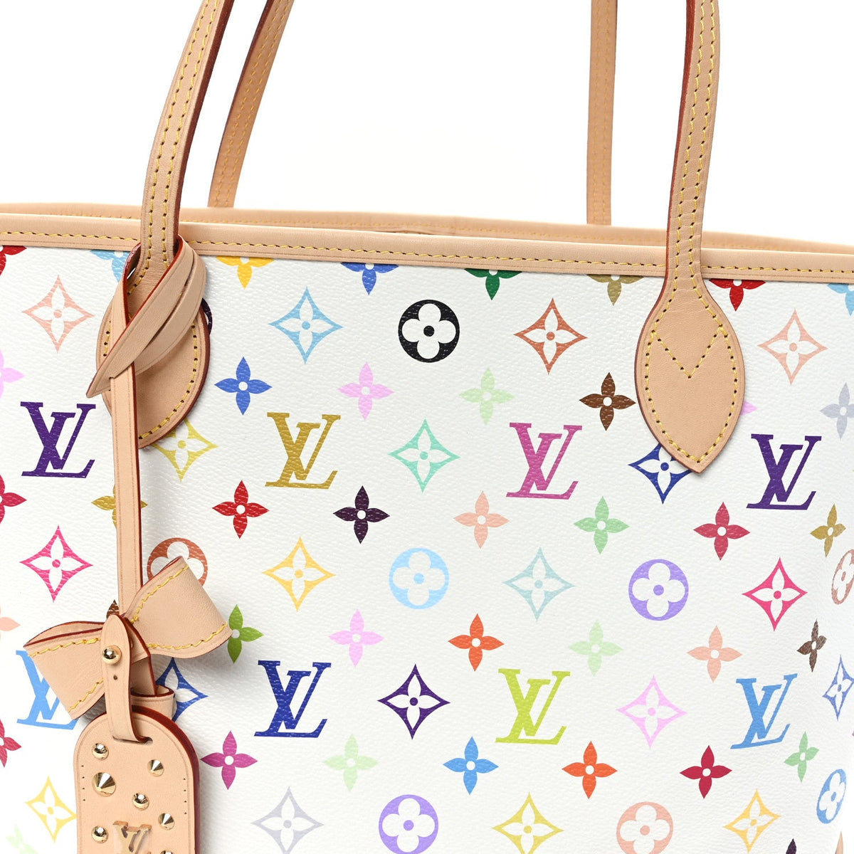 LV X TM Monogram Multicolor Neverfull MM White
