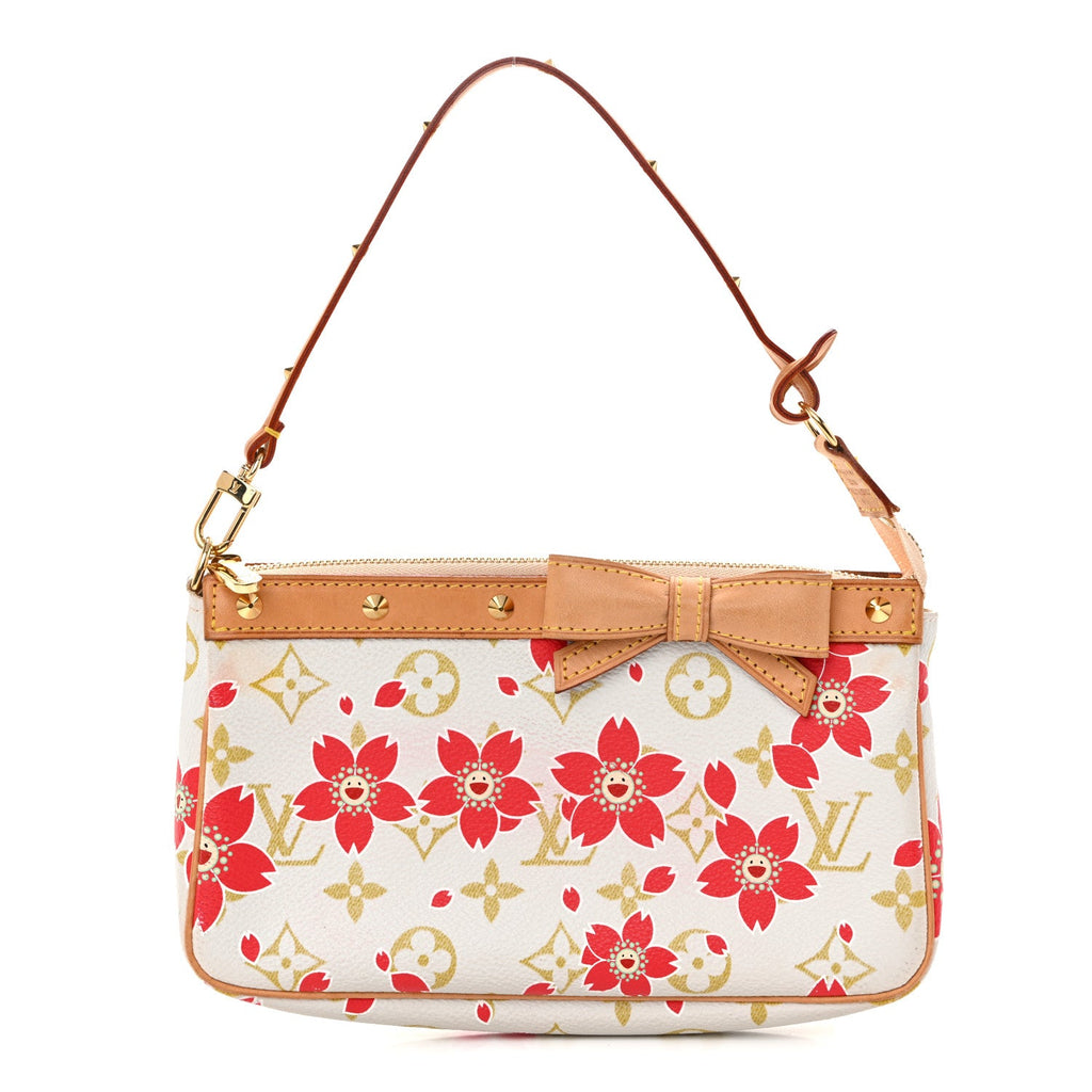 Monogram Cherry Blossom Pochette Accessories Red