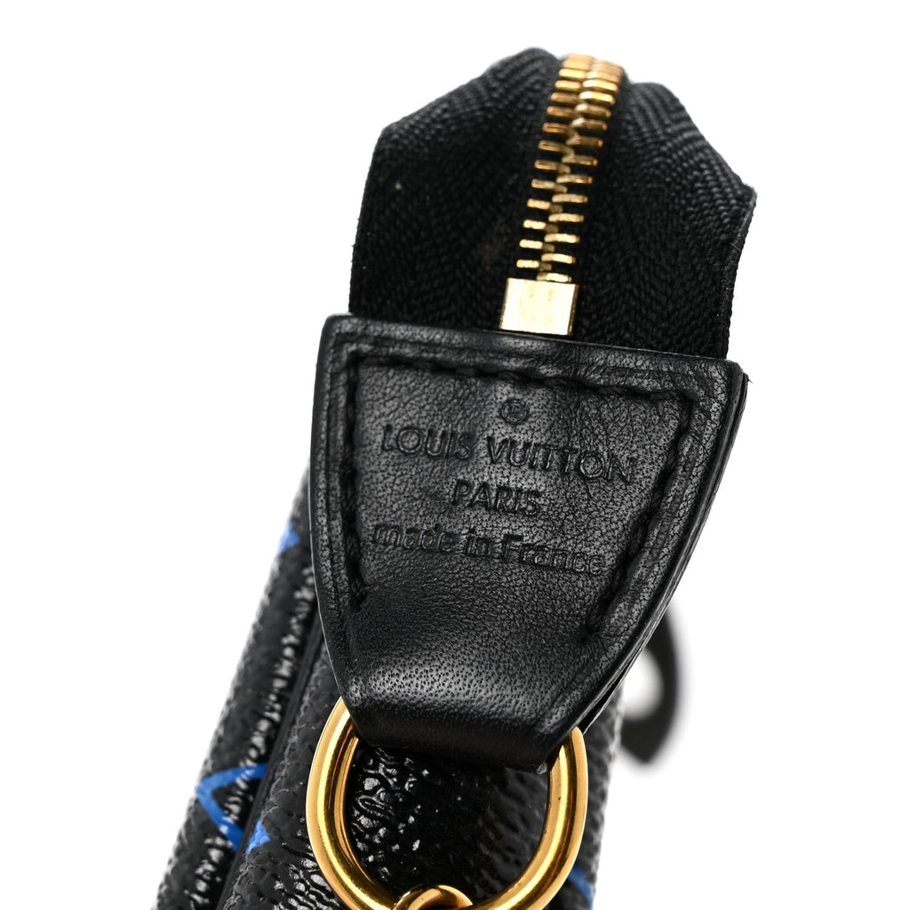 Colored Monogram Mini Pochette Accessories Blue Black