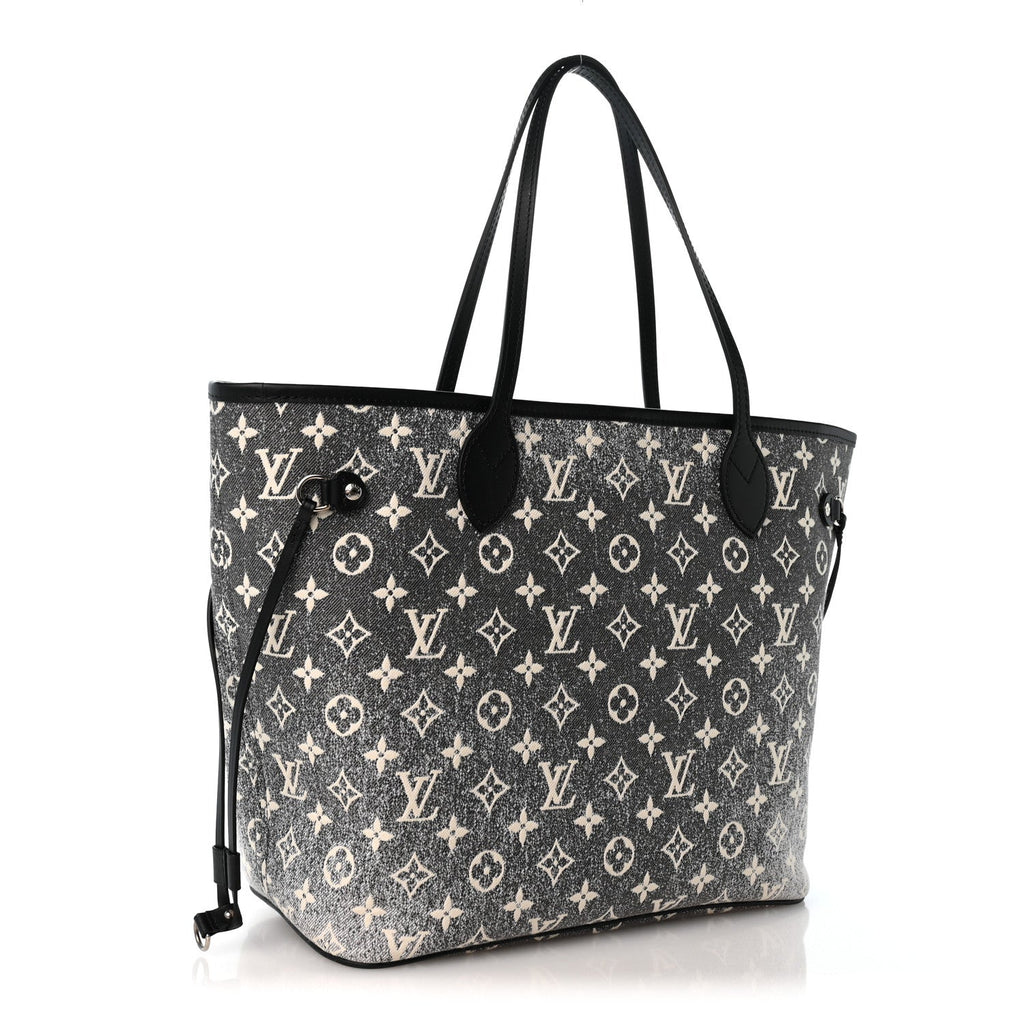 Denim Monogram Jacquard Neverfull MM Grey