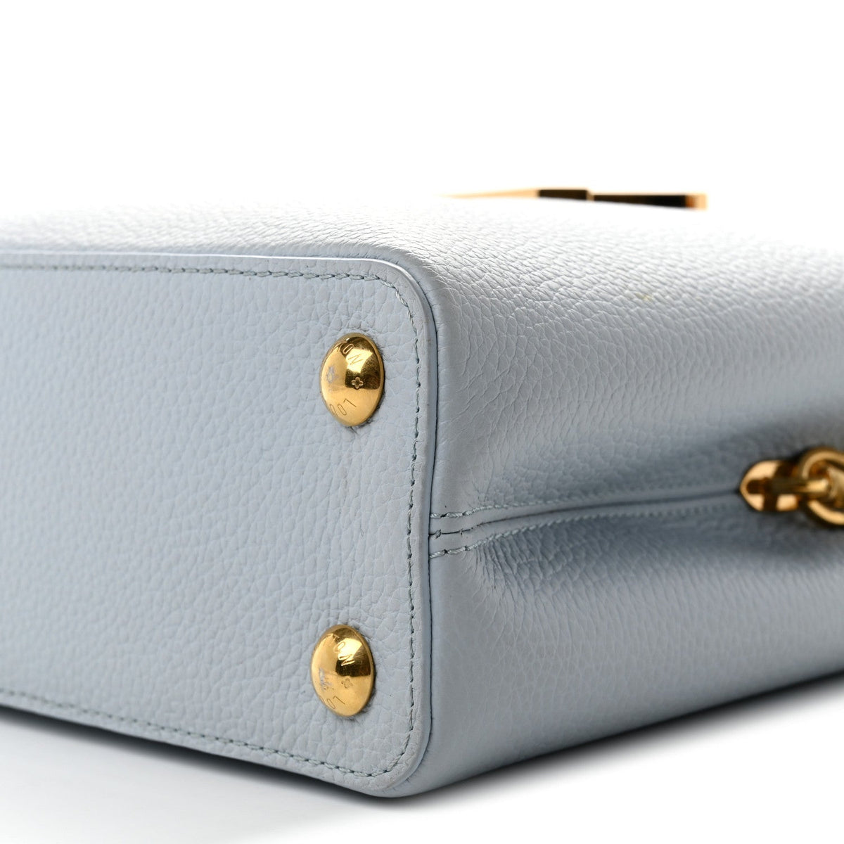 Taurillon Snakeskin Capucines BB Olympe Blue