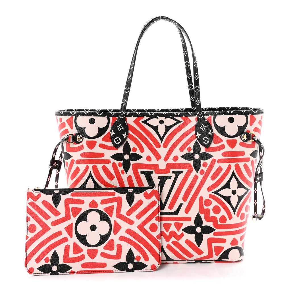 Monogram Giant Crafty Neverfull MM Creme Rouge Black