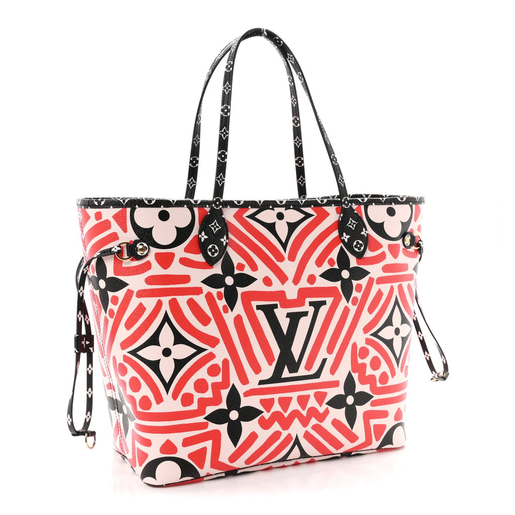 Monogram Giant Crafty Neverfull MM Creme Rouge Black