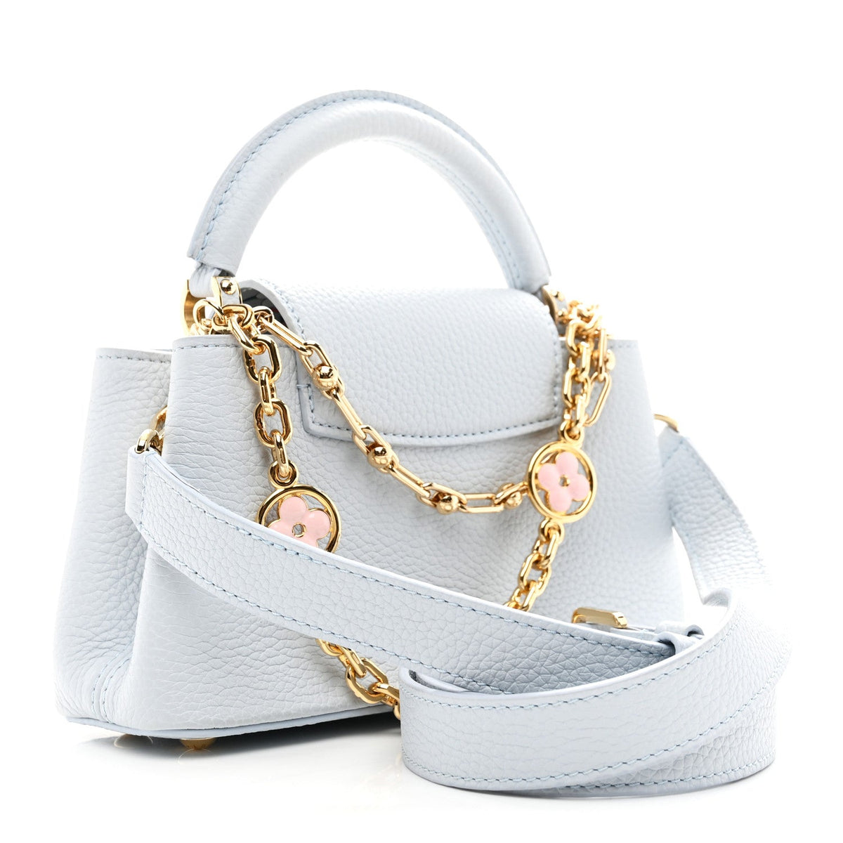 LV X TM Taurillon Capucines East West Mini Olympe Blue