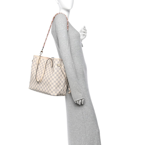 Damier Azur Braided Neverfull MM Pink
