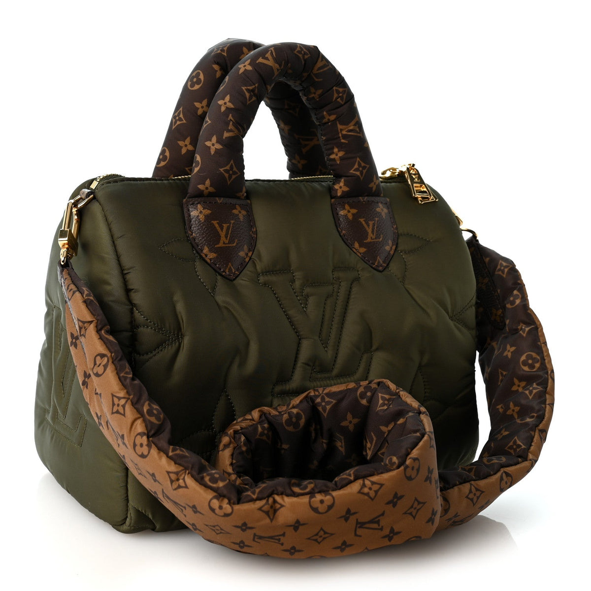 Econyl Mini Monogram Pillow Speedy Bandouliere 25 Khaki