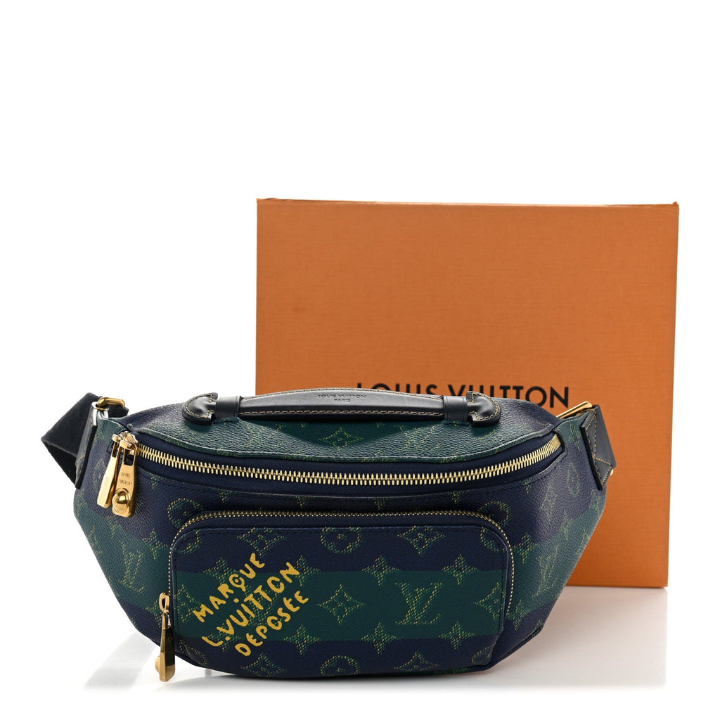 Monogram Heritage Rush Bumbag Blue Stripes