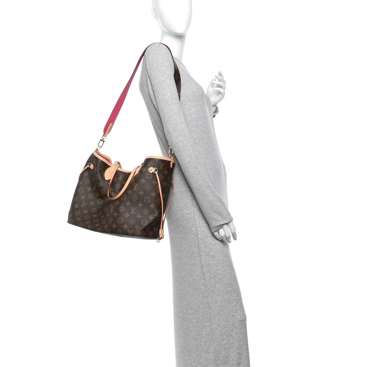 Monogram Inside Out Neverfull Bandouliere MM Rose Pondichery