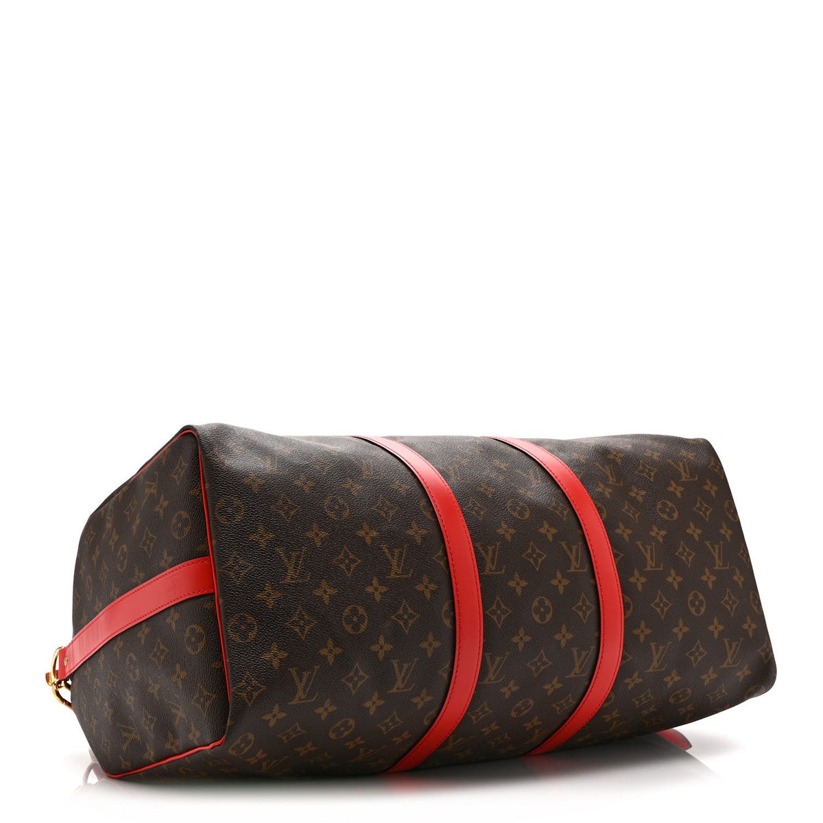 Calfskin Monogram Keepall Bandouliere 50 Coquelicot