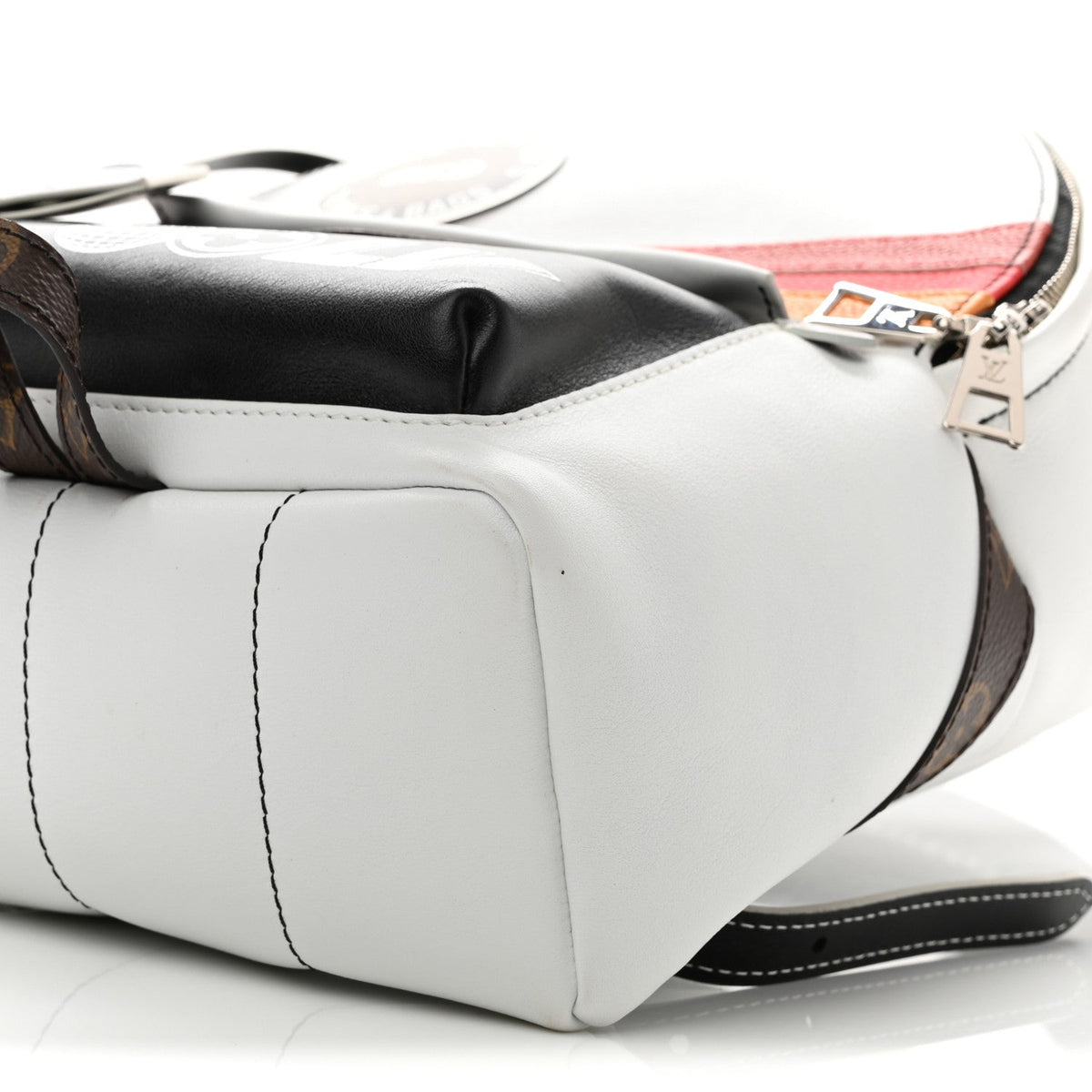 Calfskin Monogram LV Airline Palm Springs Backpack PM White
