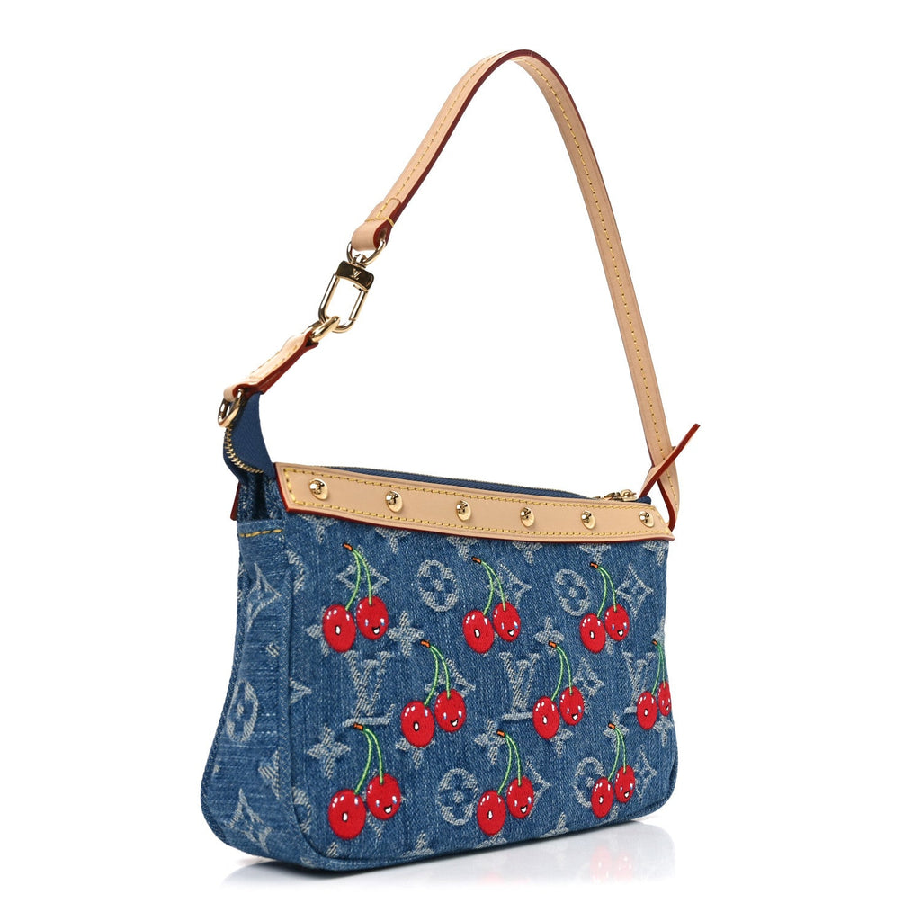 LV X TM Monogram Denim Cerises Pochette Accessories Blue