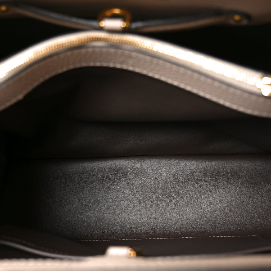 Taurillon Snakeskin Capucines Galet