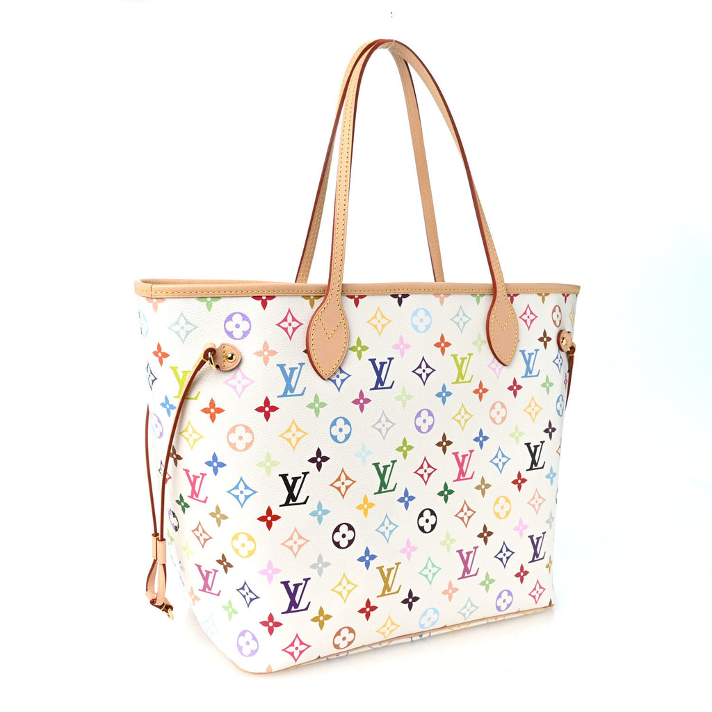 LV X TM Monogram Multicolor Neverfull MM White