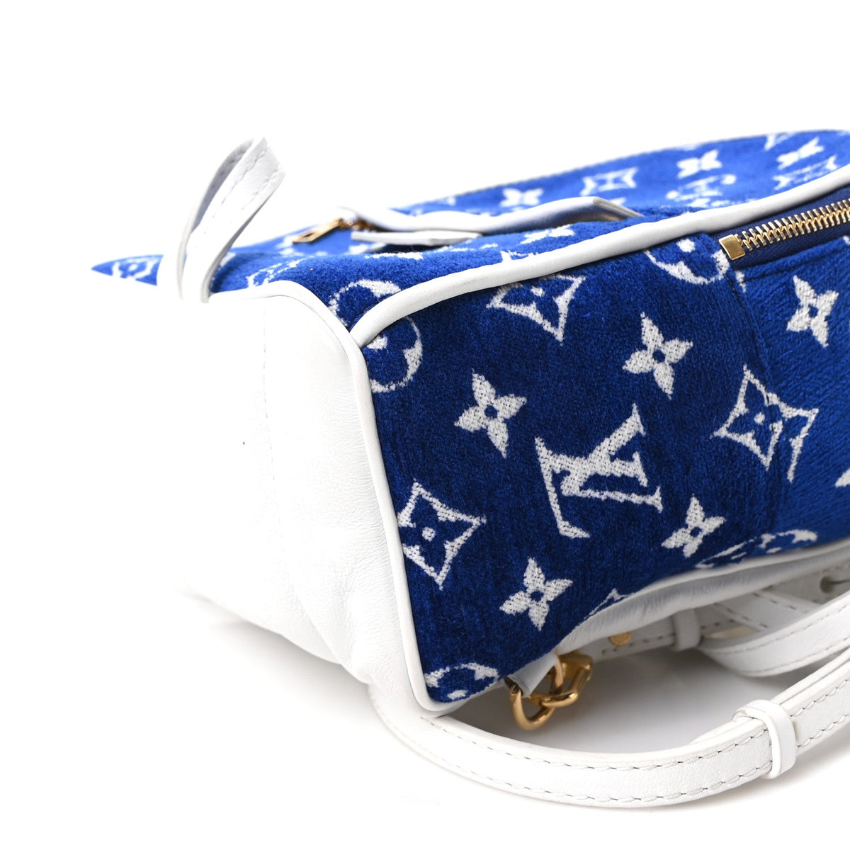 Jacquard Velvet Monogram Palm Springs Backpack Mini Blue