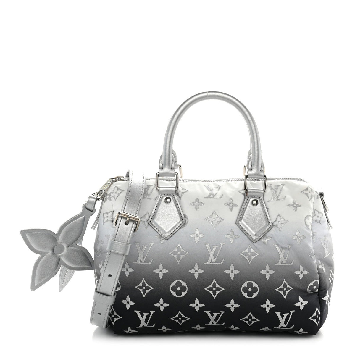 Nylon Monogram Gradient LV Snow Speedy Bandouliere 25 Frost