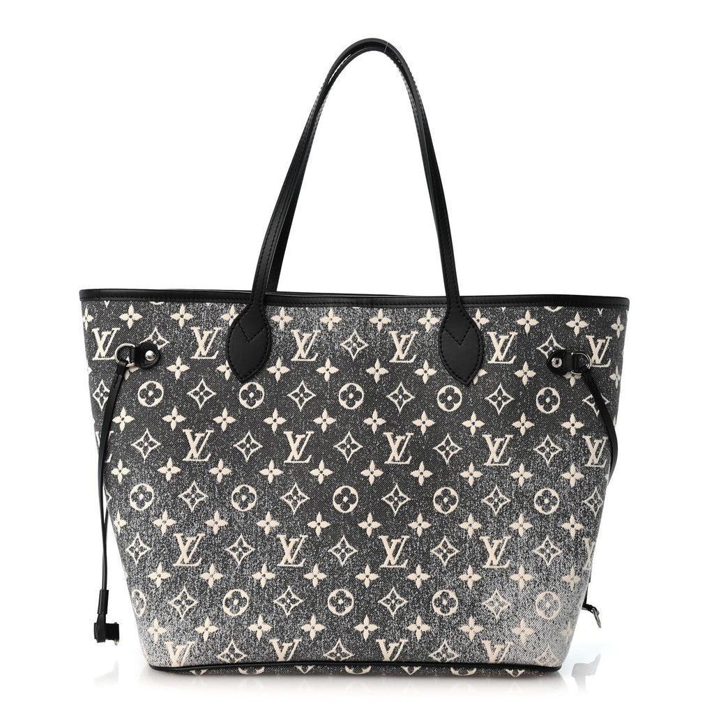 Denim Monogram Jacquard Neverfull MM Grey