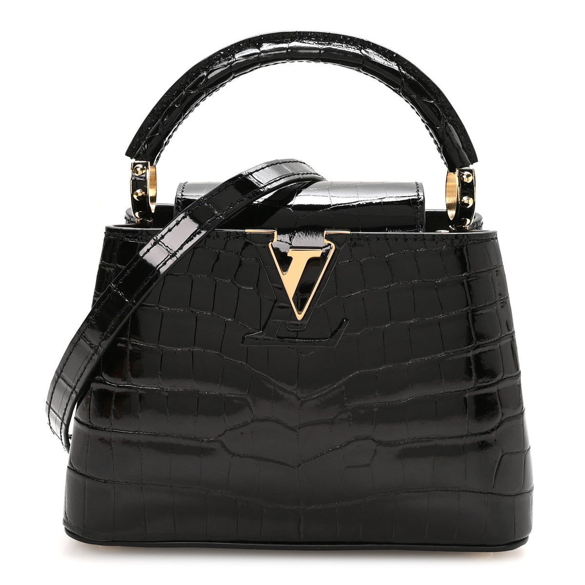 Crocodile Mini Capucines Black
