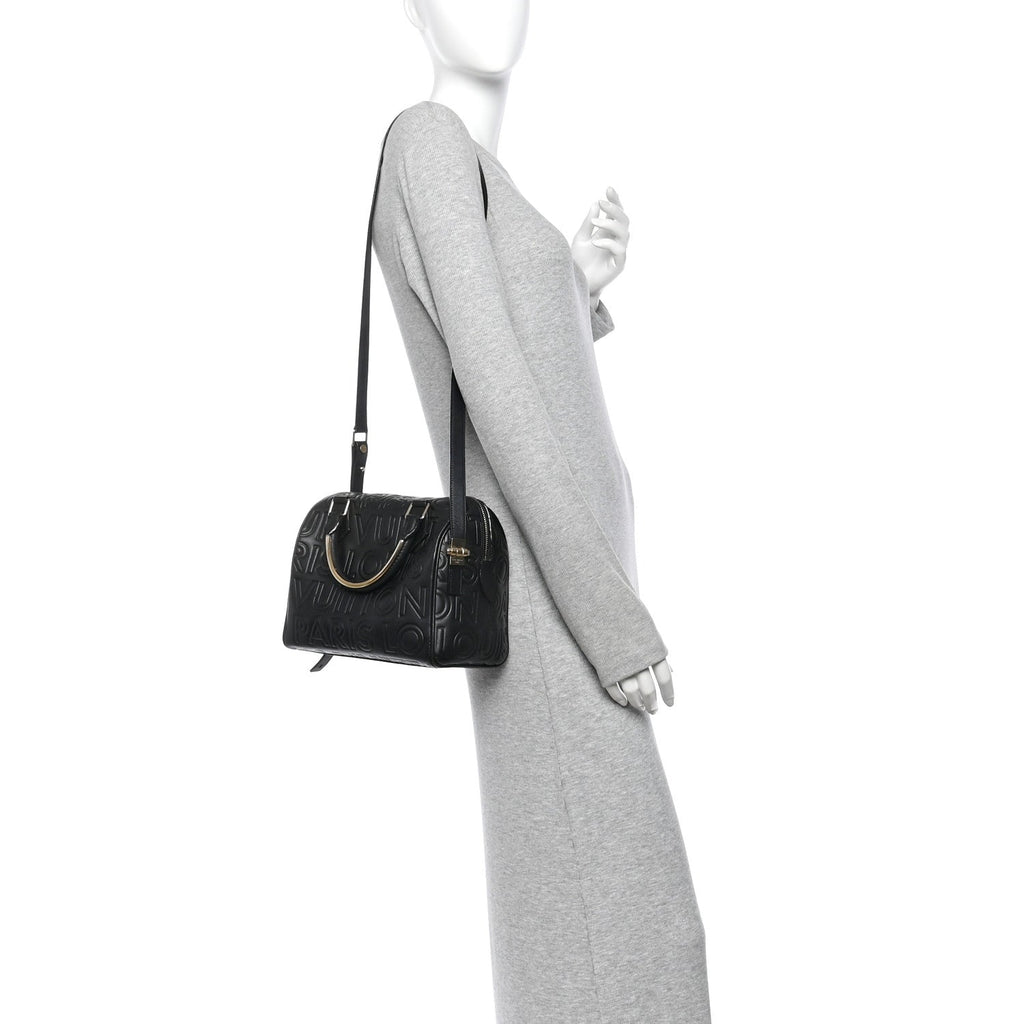 Calfskin Embossed Mini Cube Speedy Black