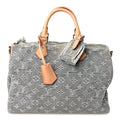 Monogram Denim Speedy Soft 30 Washed Gray