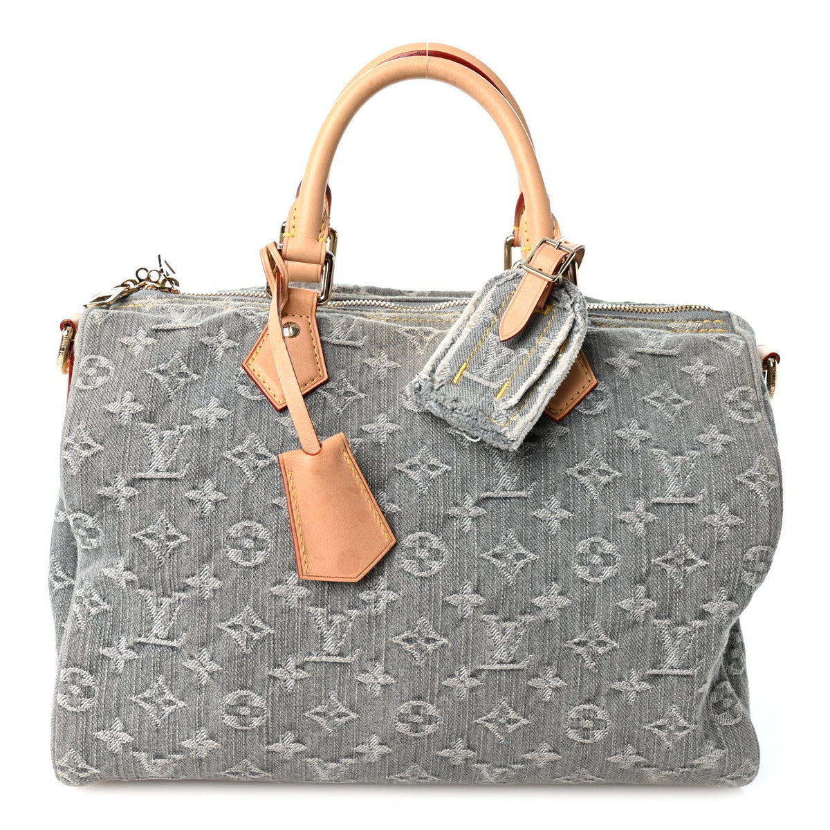 Monogram Denim Speedy Soft 30 Washed Gray