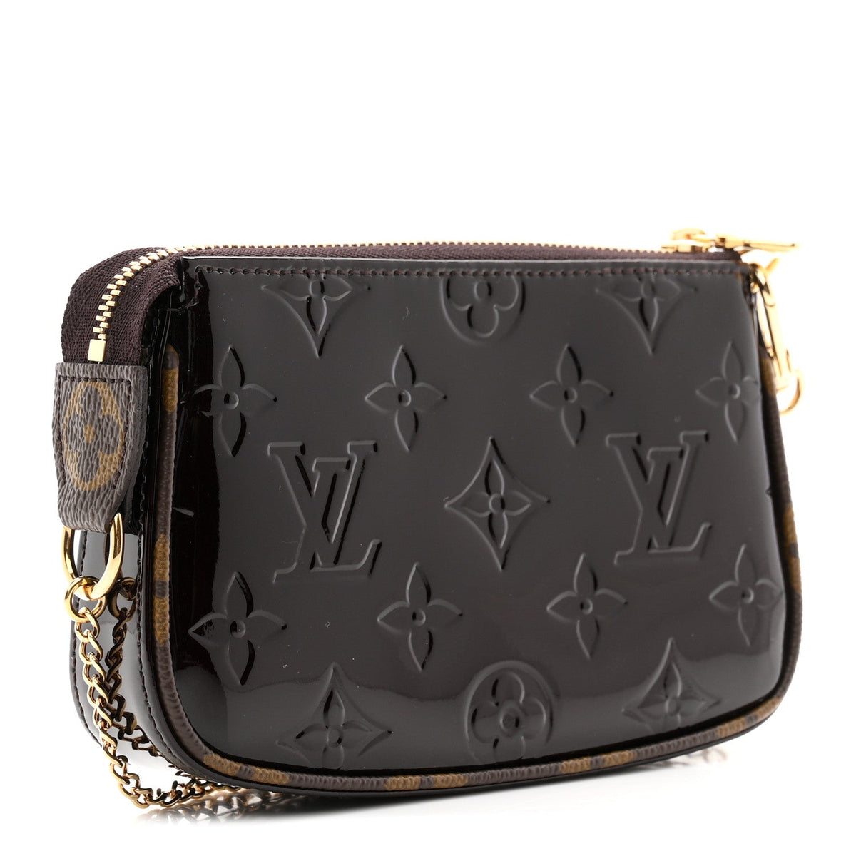 Vernis Monogram Mini Pochette Accessories Amarante