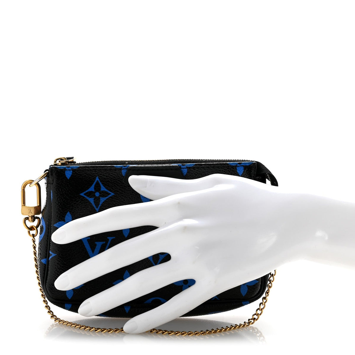 Colored Monogram Mini Pochette Accessories Blue Black