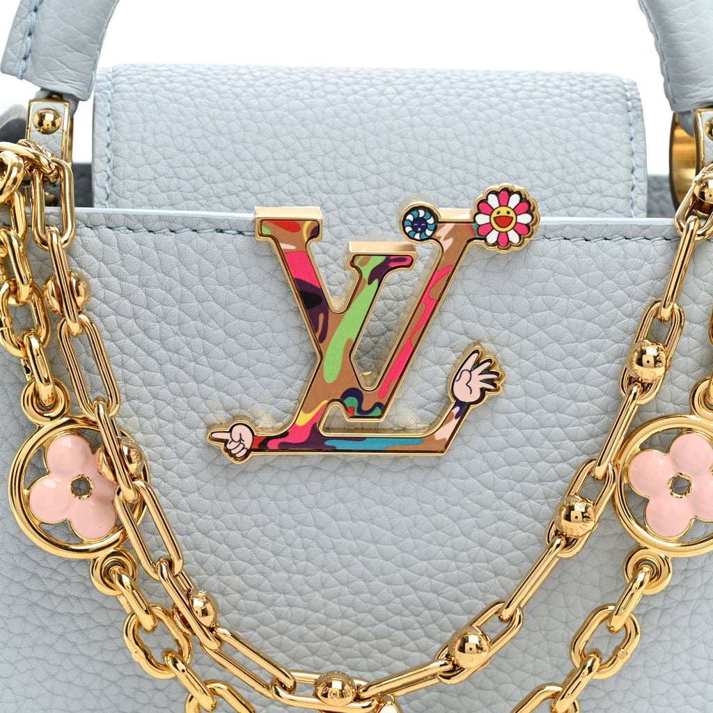 LV X TM Taurillon Capucines East West Mini Olympe Blue