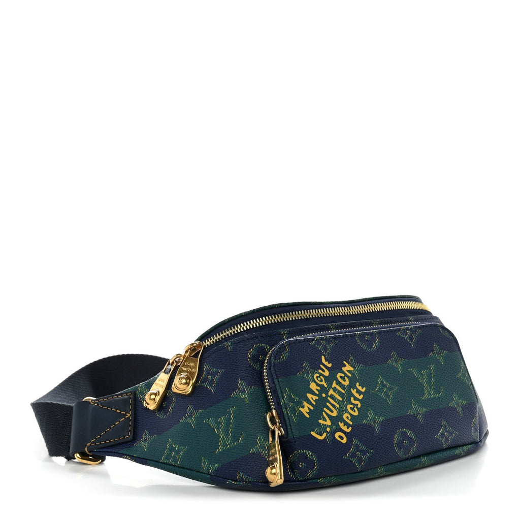 Monogram Heritage Rush Bumbag Blue Stripes