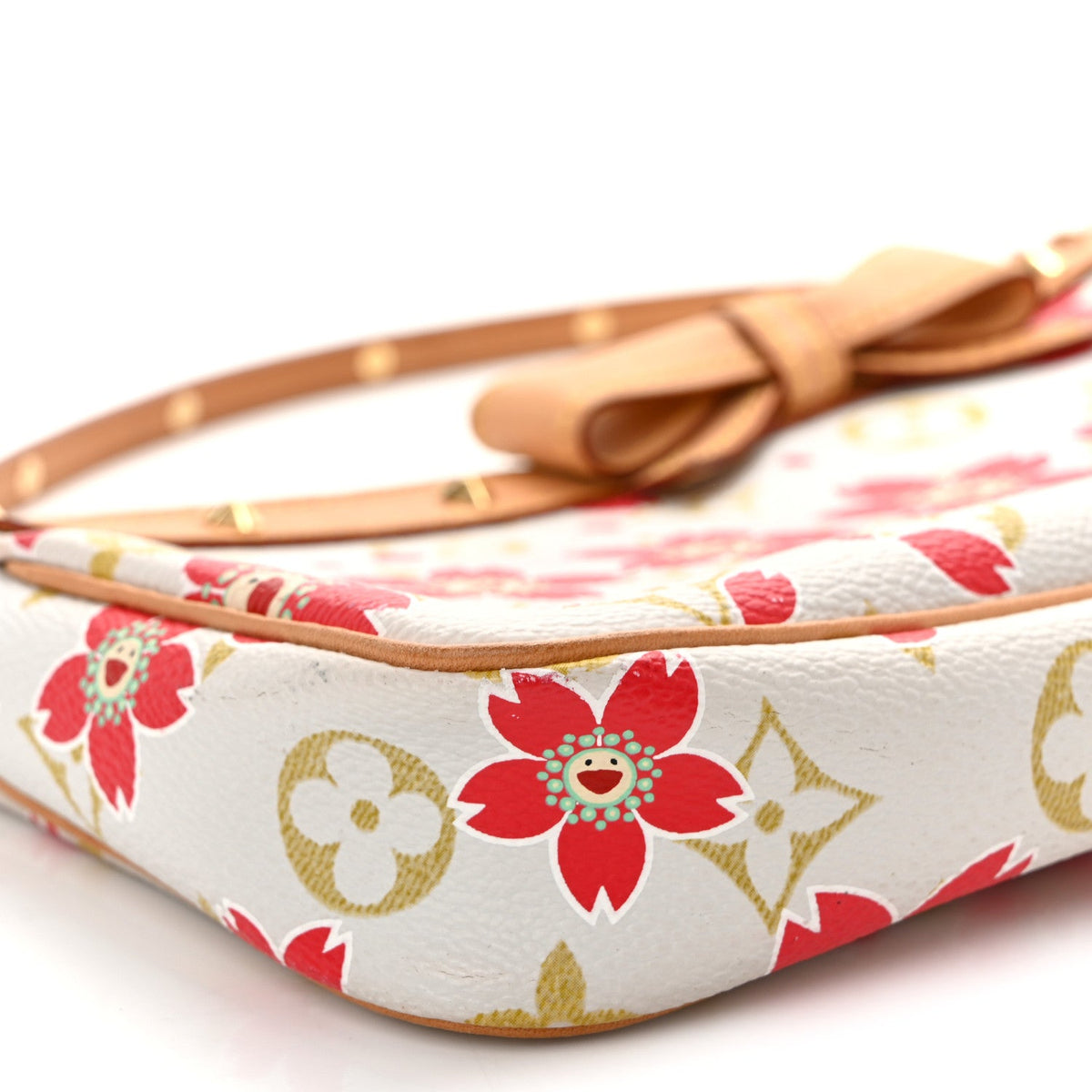 Monogram Cherry Blossom Pochette Accessories Red