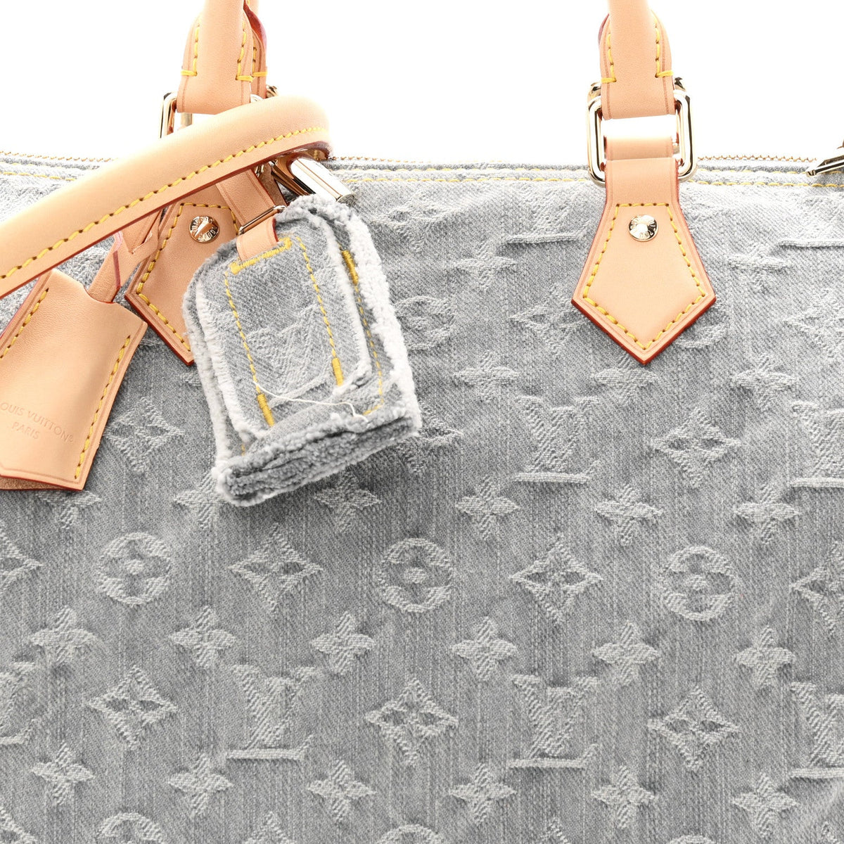Monogram Denim Speedy Soft 30 Washed Gray
