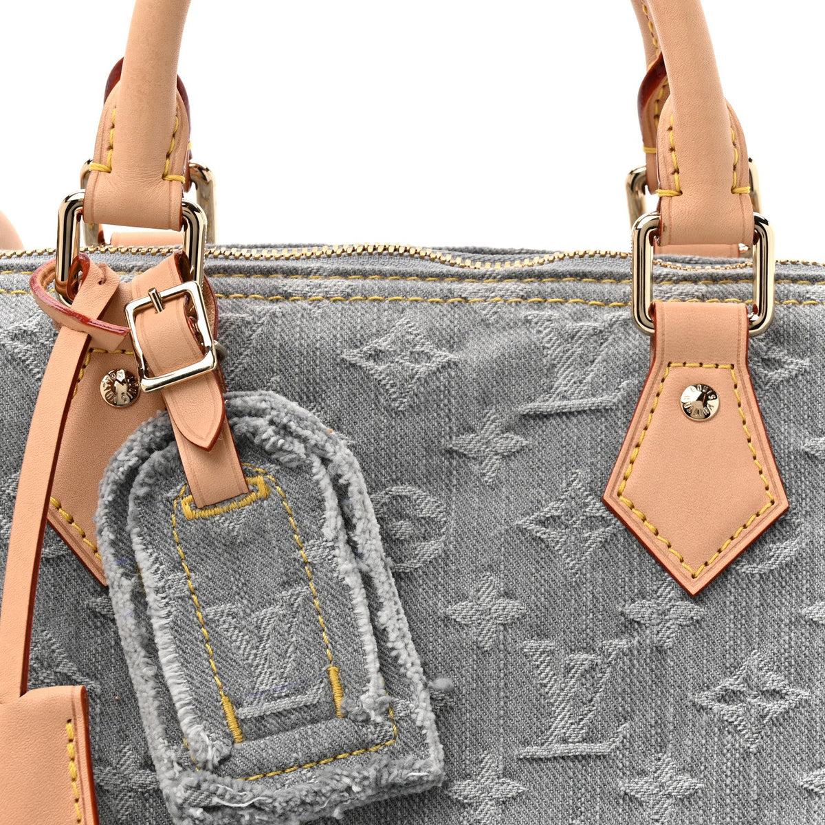 Monogram Denim Speedy Soft 30 Washed Gray