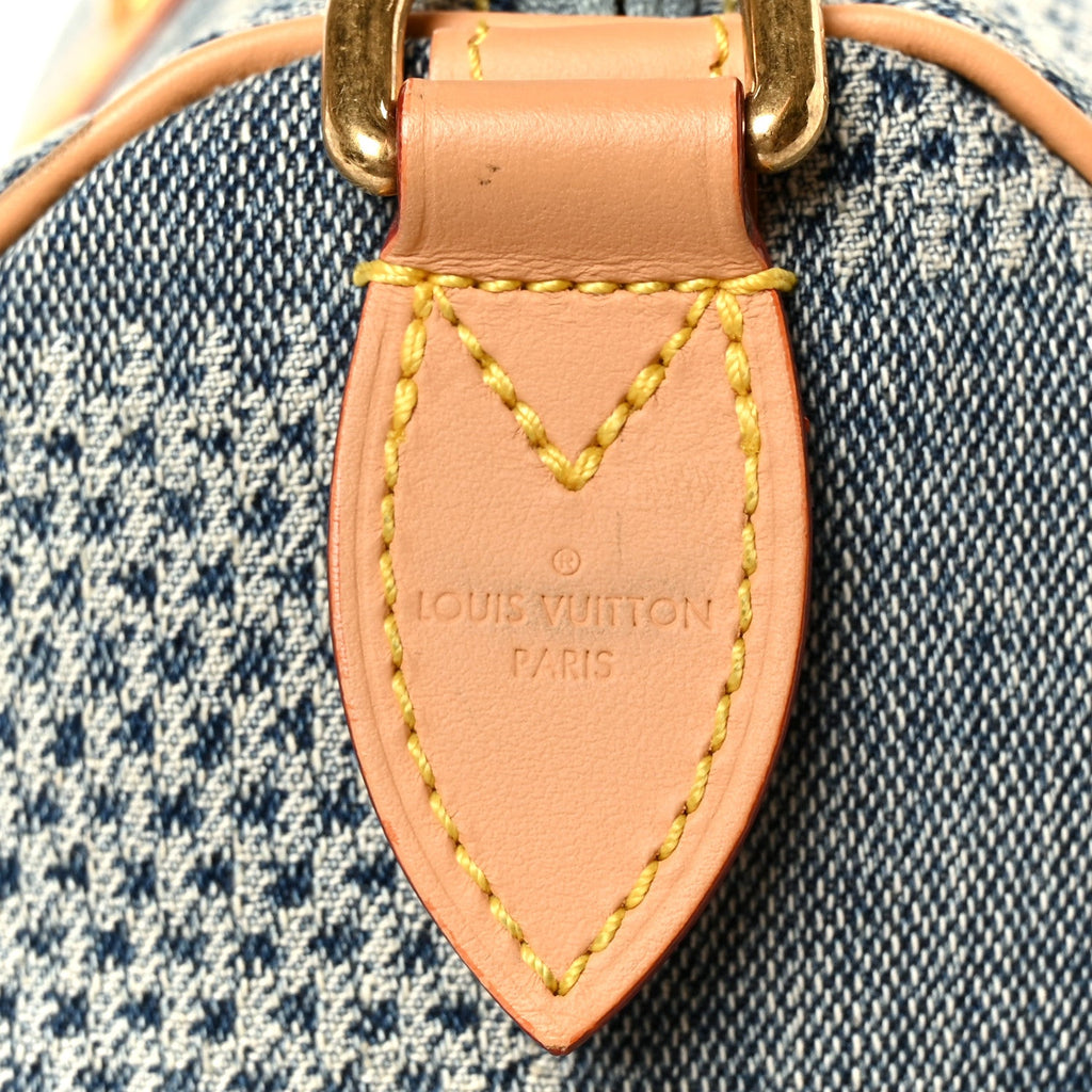 Damier Denim 3D Speedy Bandouliere 25 Bleu