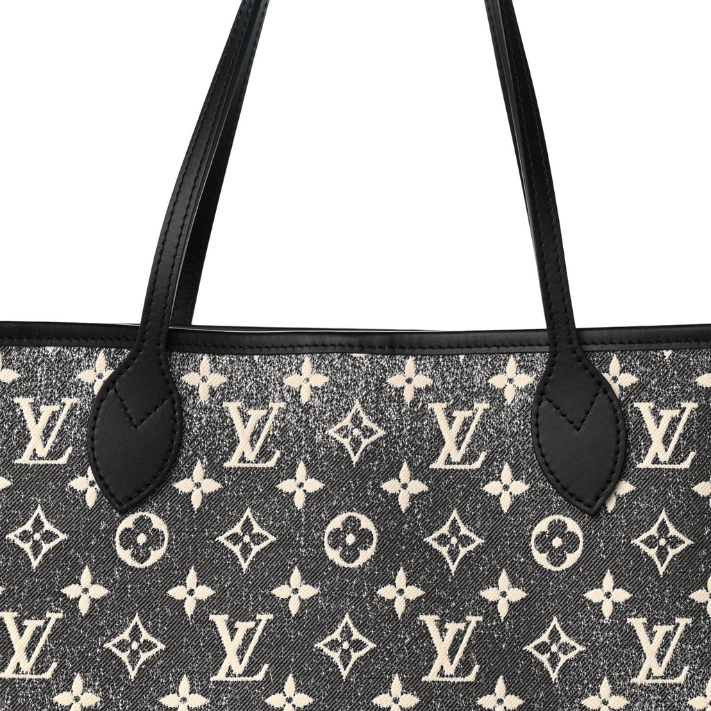 Denim Monogram Jacquard Neverfull MM Grey