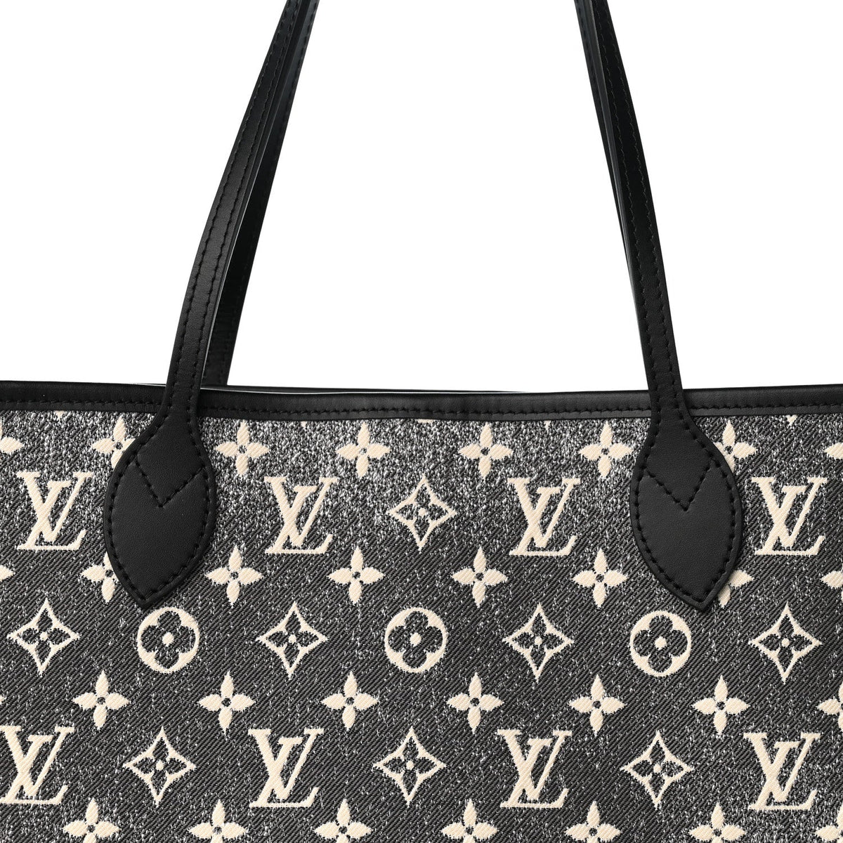 Denim Monogram Jacquard Neverfull MM Grey