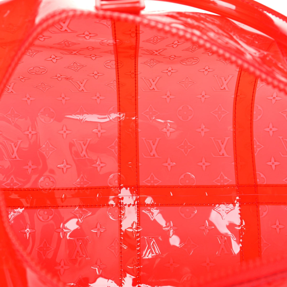 PVC Monogram Keepall Bandouliere 50 Grenadine Red