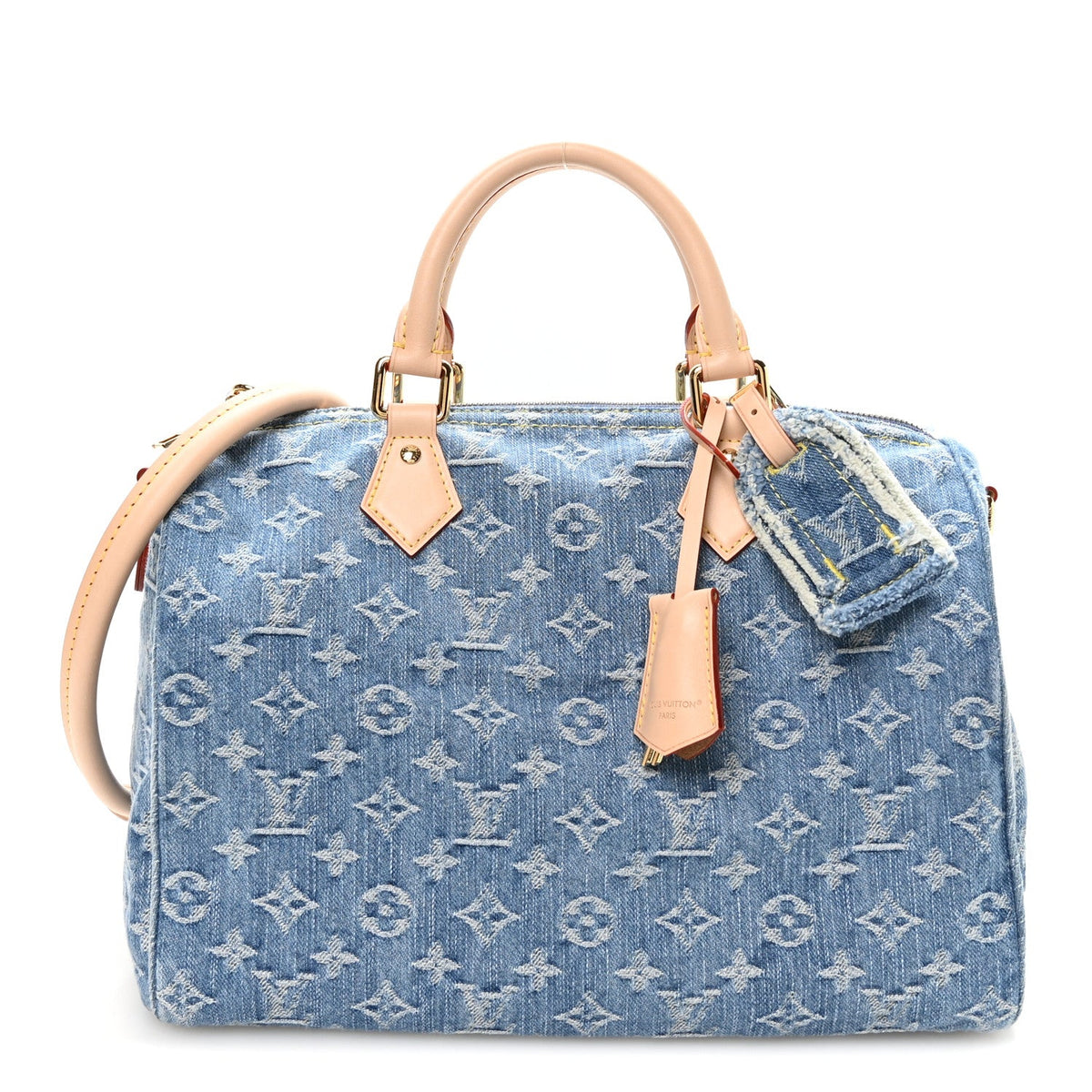 Monogram Denim Speedy Soft 30 Blue
