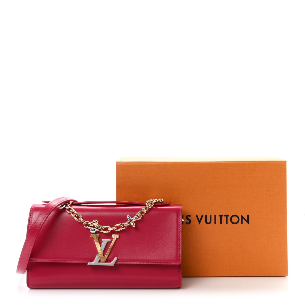 Calfskin LV Wallet On Chain Capucines Raspberry