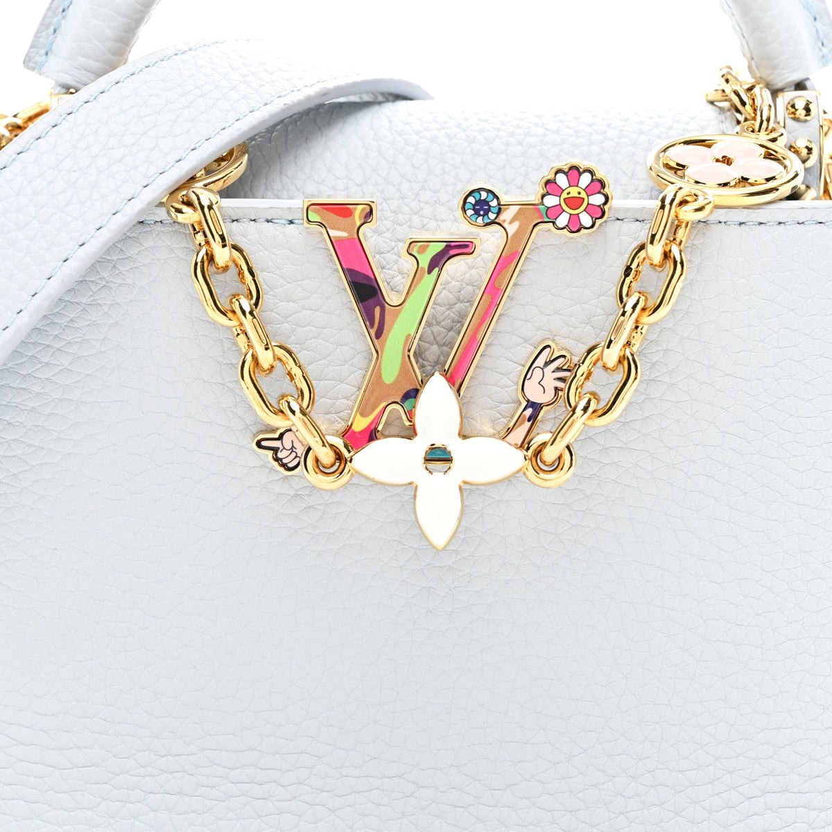 LV X TM Taurillon Capucines East West Mini Olympe Blue