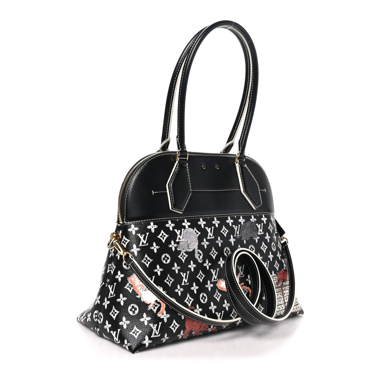 Calfskin Catogram Alma Souple MM Black