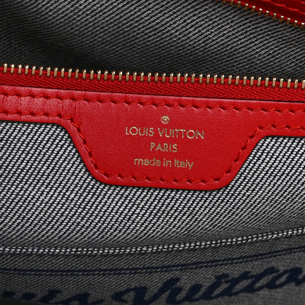 Denim Damier Monogram Onthego Blue Rouge