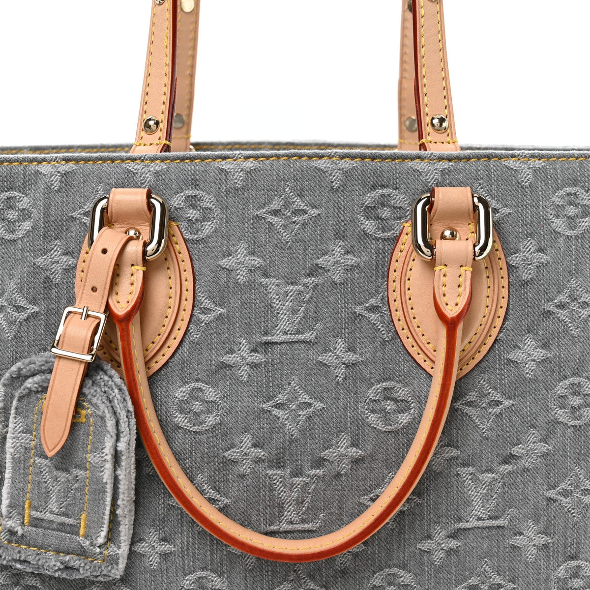 Monogram Denim Onthego MM Washed Grey