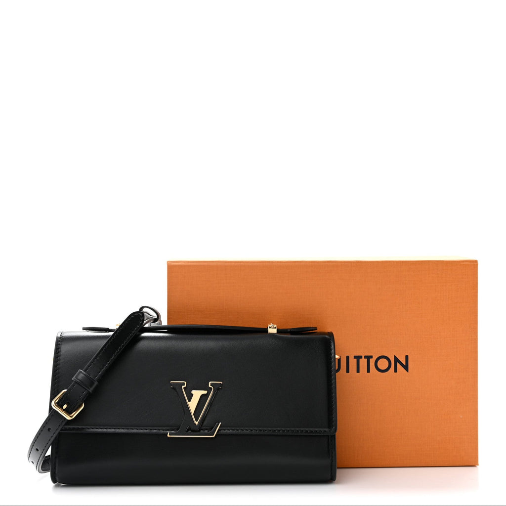 Calfskin LV Wallet On Chain Capucines Black