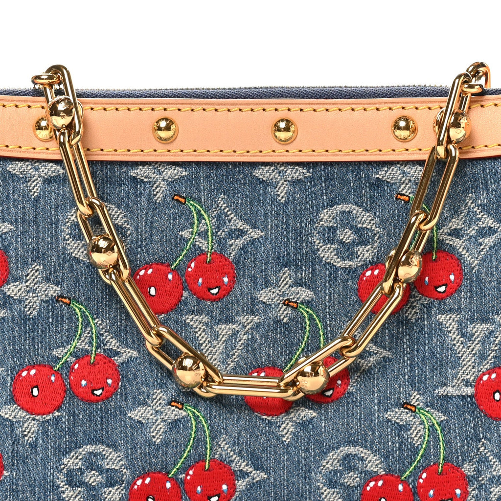 LV X TM Monogram Denim Cerises Pochette Accessories Blue