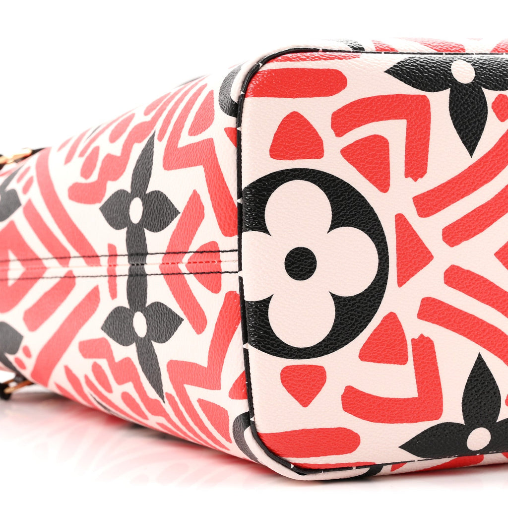 Monogram Giant Crafty Neverfull MM Creme Rouge Black