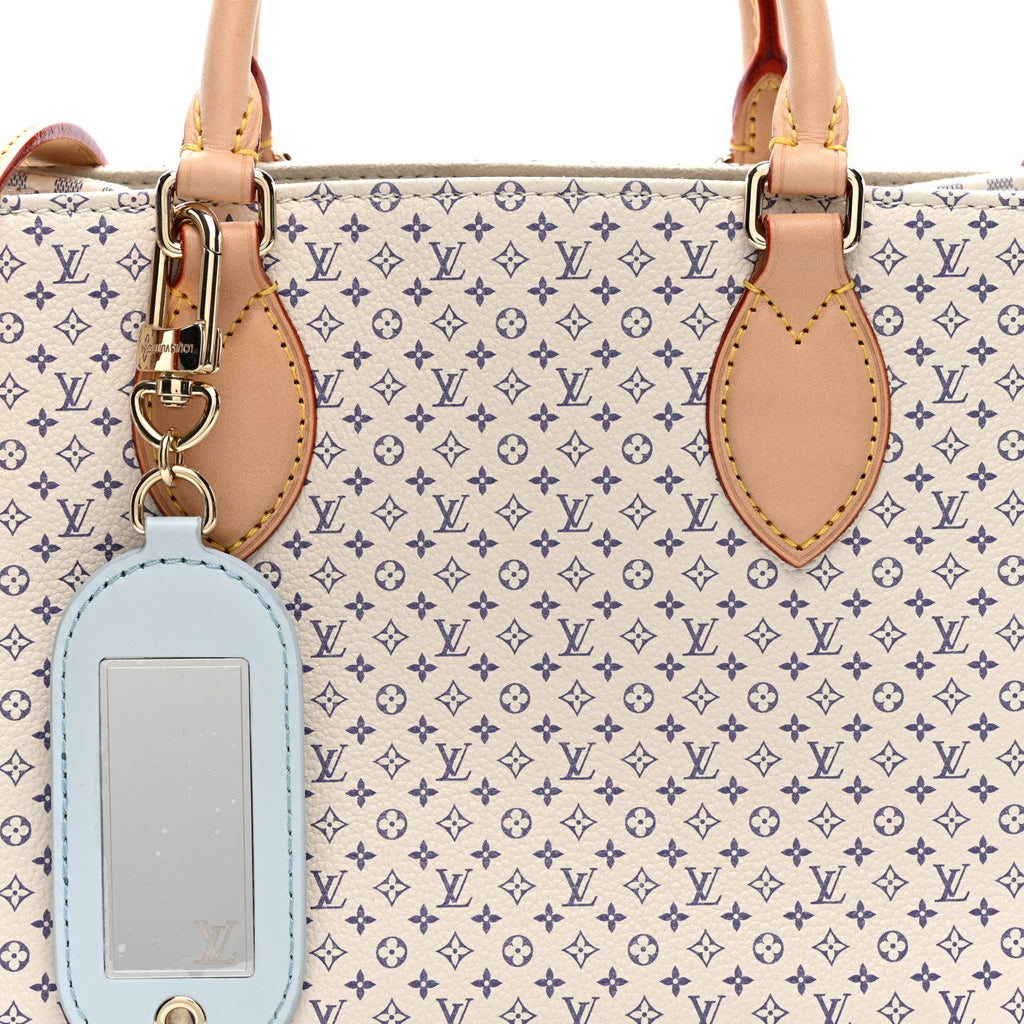 Monogram Damier Calfskin Romance Onthego PM Azure Blue Sand