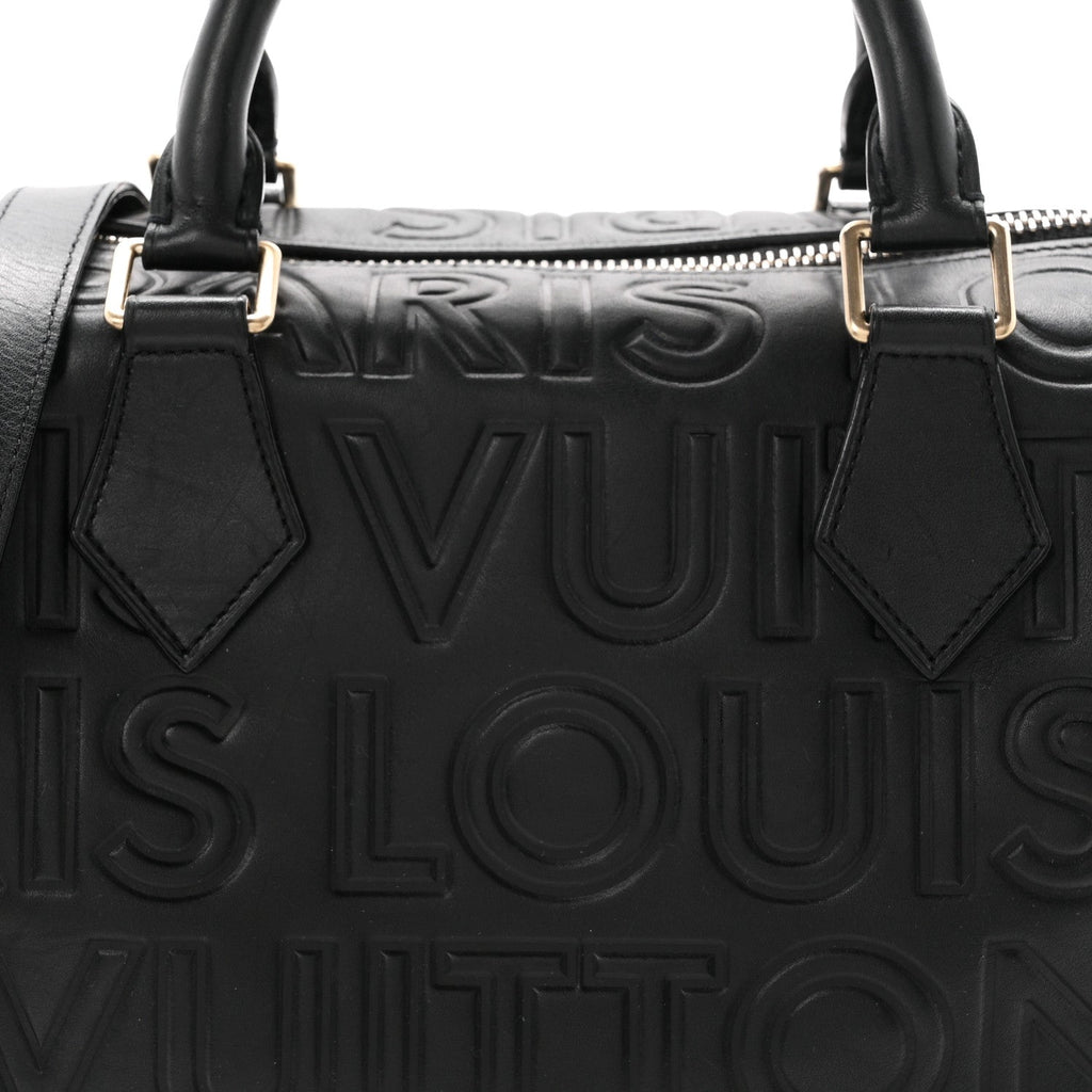 Calfskin Embossed Mini Cube Speedy Black