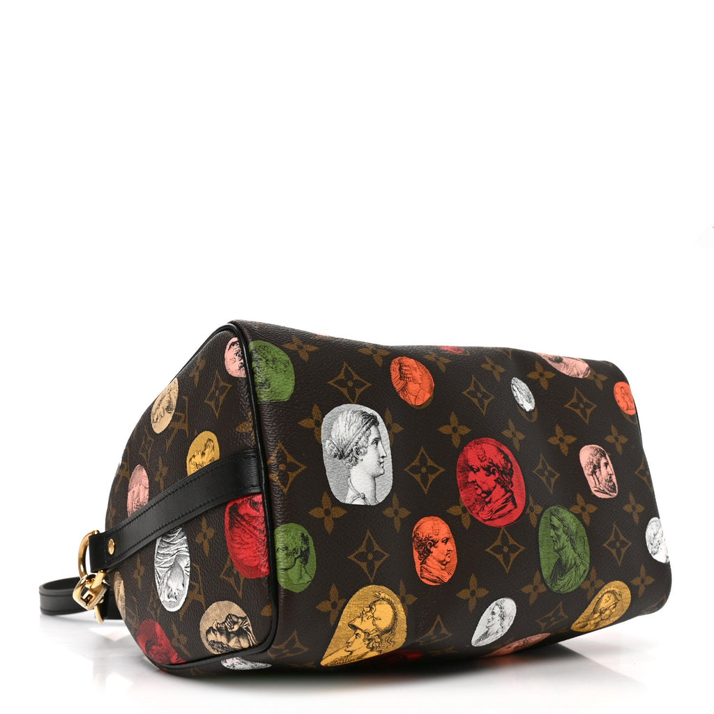 x FORNASETTI Monogram Cameo Speedy Bandouliere 25